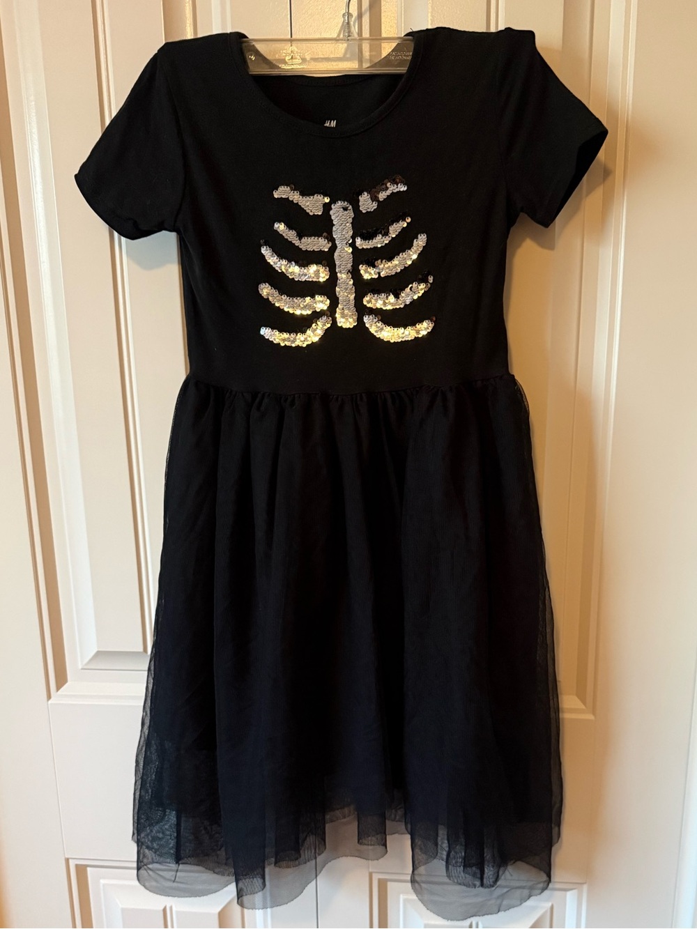 Disguise Black Girls Sequin Skeleton Tulle Dress 6X/7